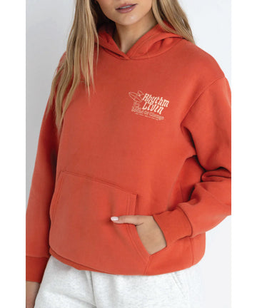 Rhythm Womens Surf Hoodie - Dusty Red